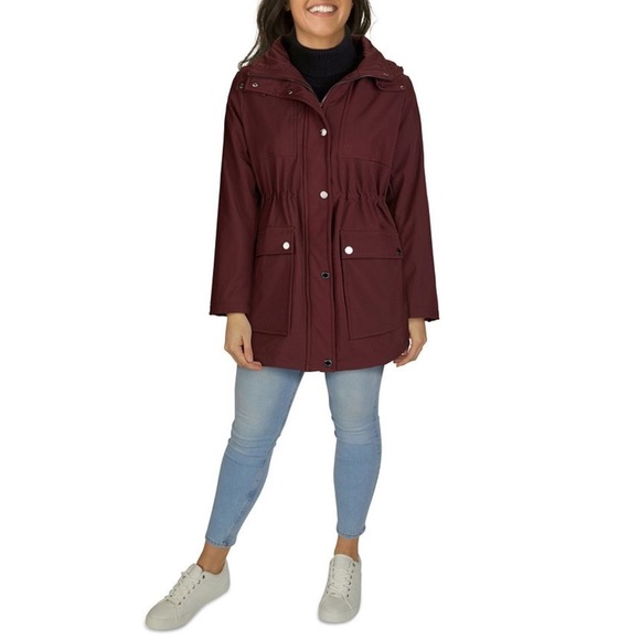 KENNETH COLE PLUS SIZE HOODED ANORAK RAIN JACKET - Picture 9 of 9